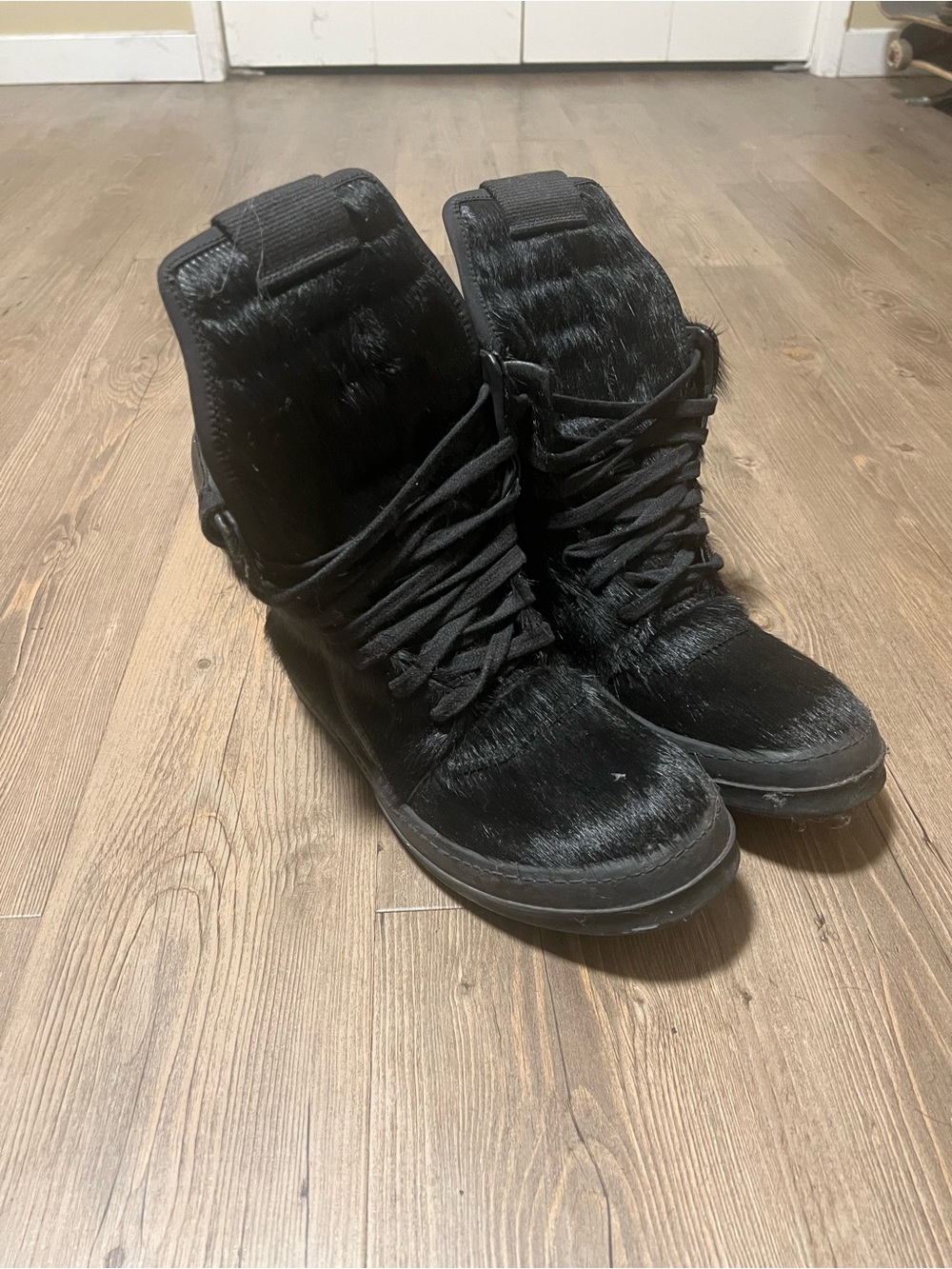 Rick Owen fur boots